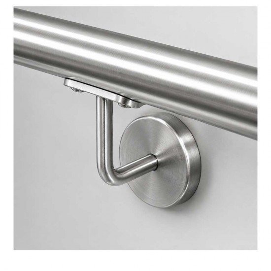 Suport mana curenta inox  AISI316 cu capac prindere in perete, suport balustrada Ø42 mm, finisaj satinat