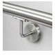 Suport mana curenta inox cu capac prindere in perete, suport balustrada Ø42 mm, finisaj satinat