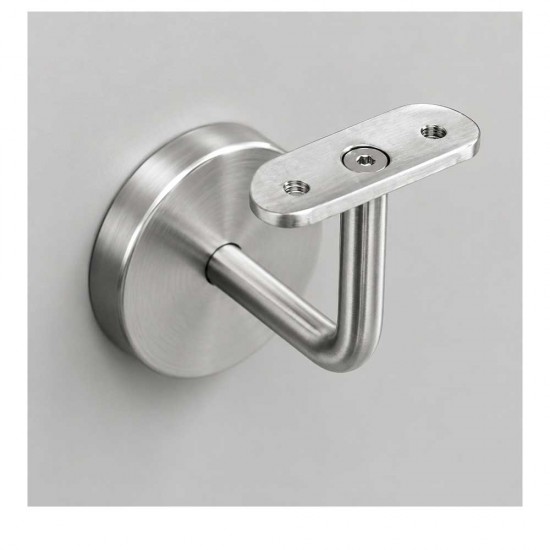 Suport mana curenta inox cu capac prindere in perete, suport balustrada Ø42 mm, finisaj satinat