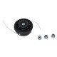 Mosor cu fir universal,  T35 compatibil Husqvarna, cap aluminiu, reductii multiple M8 / M10 / M12, pas 1.0  mm, 1.25 mm, 1.75 mm