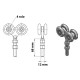 Rola dubla tip carucior cu 4 role pentru sina suspendata 42x54 mm, otel, finisaj zincat
